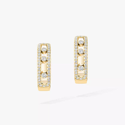[Garvey]Diamond Pave_ Hoop Earrings Move