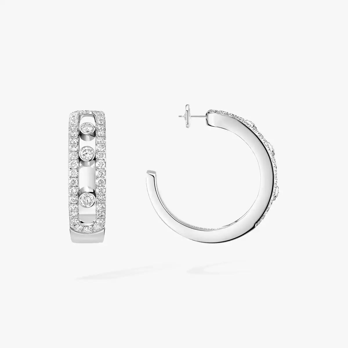 [Garvey]Diamond Pave_ Hoop Earrings Move