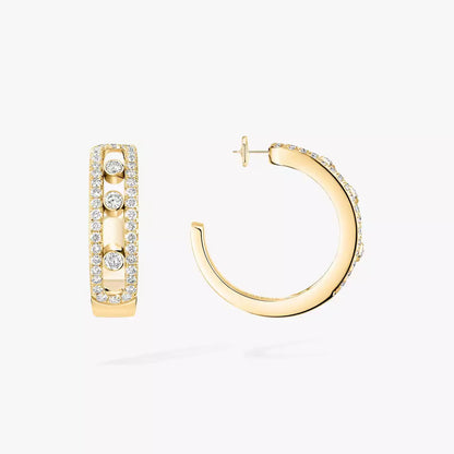 [Garvey]Diamond Pave_ Hoop Earrings Move