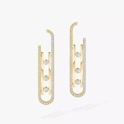 [Garvey]MOVE KINETIC DIAMOND PENDANT EARRINGS