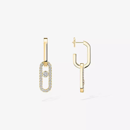 [Garvey]Move Link Diamond Earrings