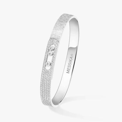 [Garvey]MOVE NOA CISELÉ HALF-PAVÉ DIAMOND BANGLE BRACELET