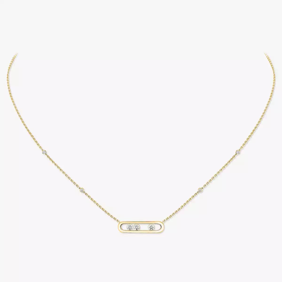 [Garvey]MOVE PAVÉ PENDANT 4 MOVING DIAMONDS NECKLACE
