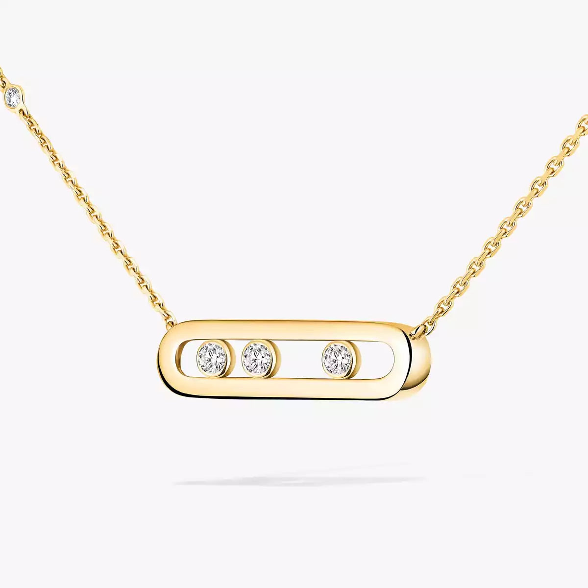 [Garvey]MOVE PAVÉ PENDANT 4 MOVING DIAMONDS NECKLACE