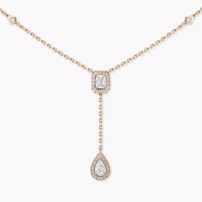 [Garvey]SUGAR CUBE & TEARDROP FULL PAVÉ NECKLACE
