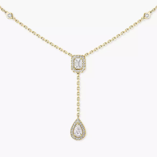 [Garvey]SUGAR CUBE & TEARDROP FULL PAVÉ NECKLACE