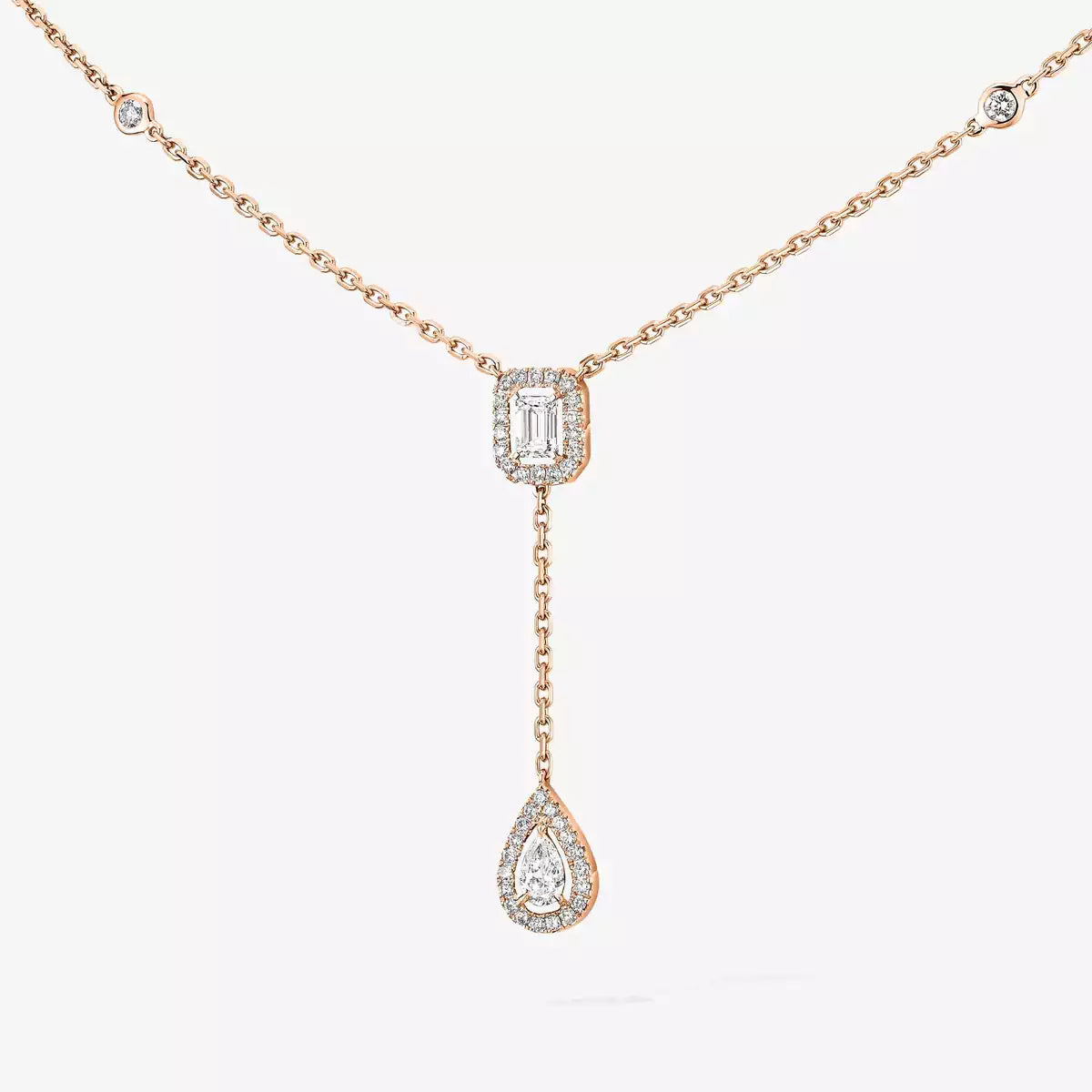[Garvey]SUGAR CUBE & TEARDROP FULL PAVÉ NECKLACE