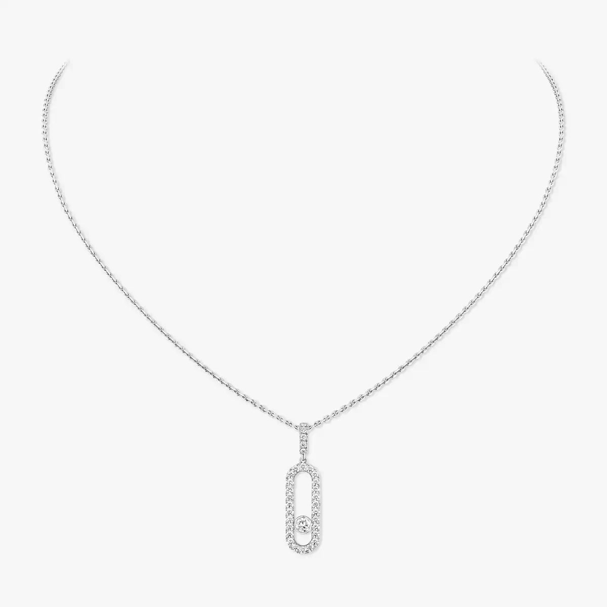 [Garvey]MOVE UNO FULL PAVÉ DIAMOND NECKLACE