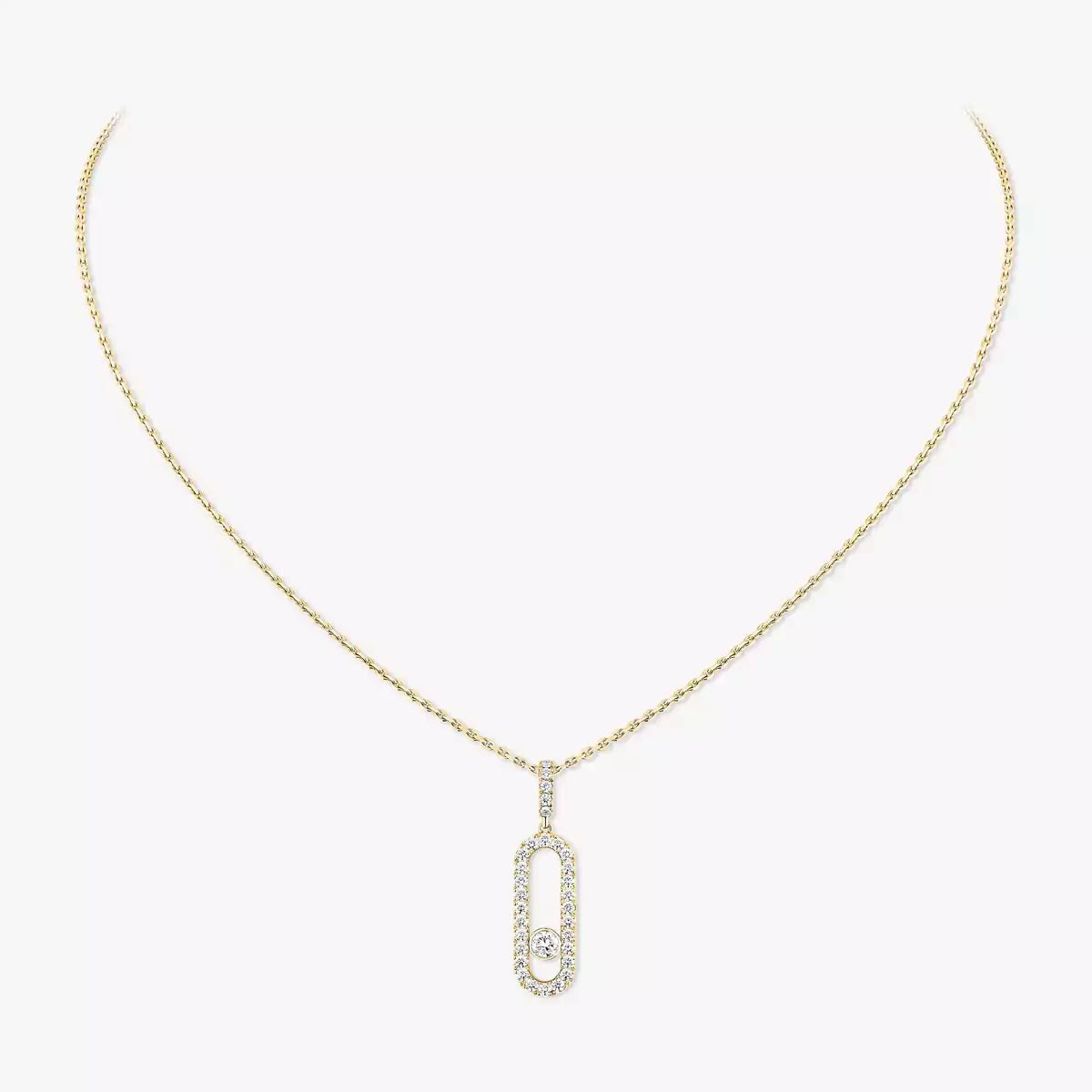 [Garvey]MOVE UNO FULL PAVÉ DIAMOND NECKLACE