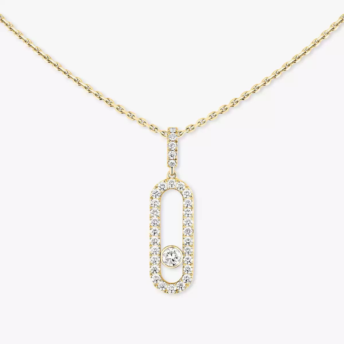 [Garvey]MOVE UNO FULL PAVÉ DIAMOND NECKLACE