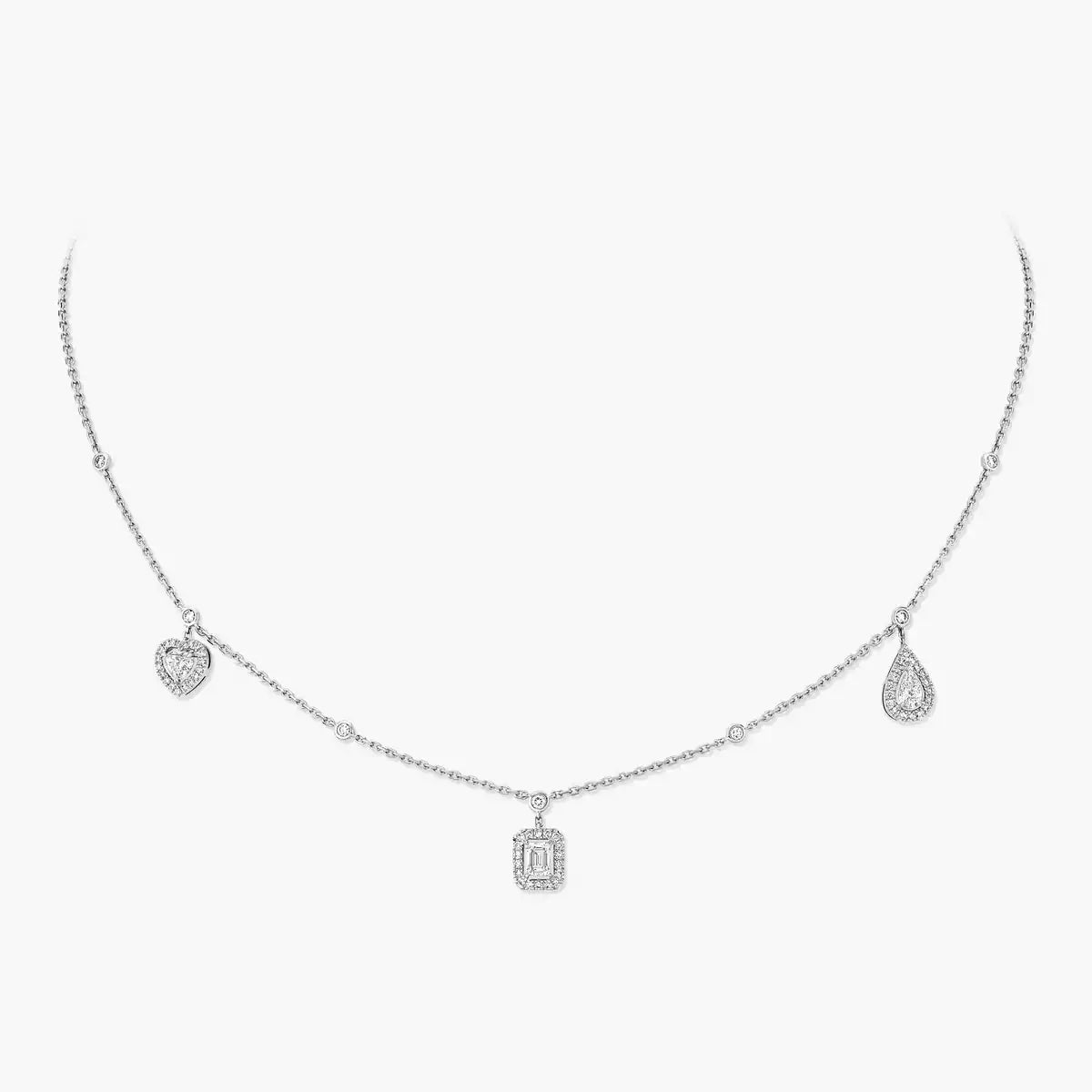 [Garvey]My Twin Diamond Necklace in Silver