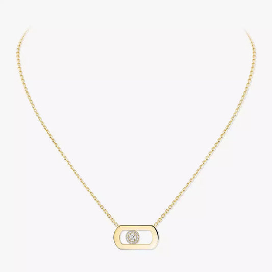 [Garvey]LARGE MOVE PENDANT SINGLE DIAMOND NECKLACE