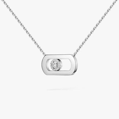 [Garvey]LARGE MOVE PENDANT SINGLE DIAMOND NECKLACE