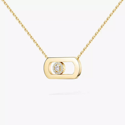 [Garvey]LARGE MOVE PENDANT SINGLE DIAMOND NECKLACE