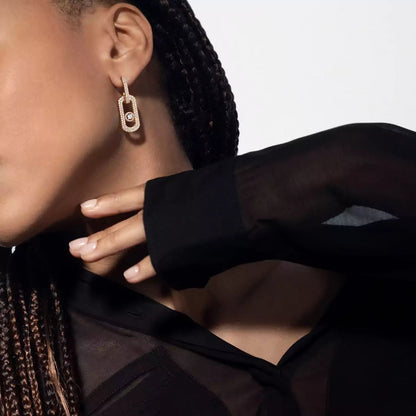 [Garvey]SO MOVE XL FULL-PAVÉ DIAMOND PENDANT EARRINGS