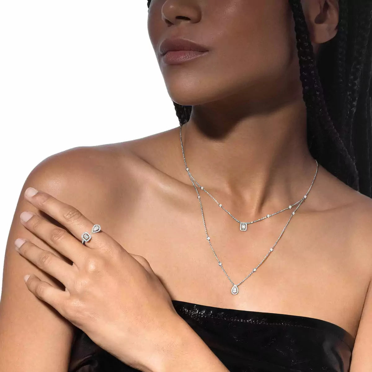 [Garvey]Diamond Necklace My Twin 2 Rows