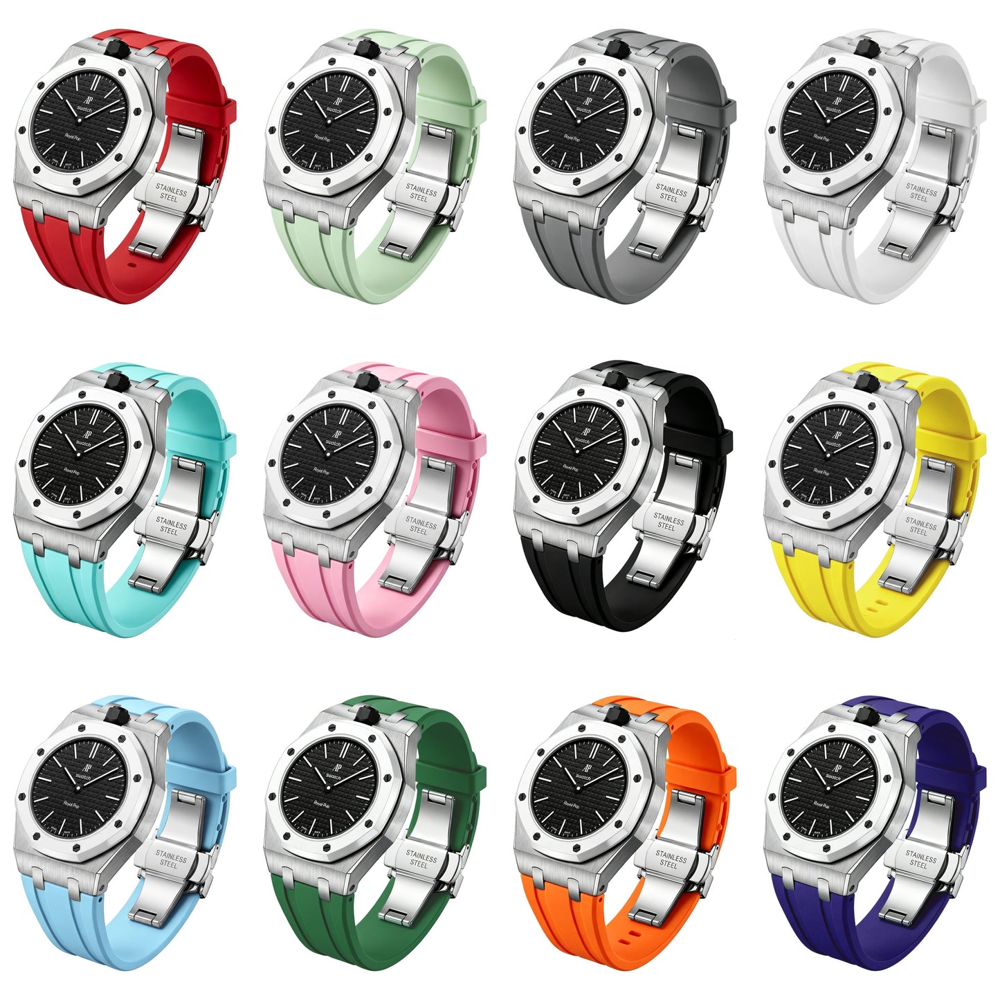 [Garvey]Royal Oak Pop Exclusive Steel Case & Silicone Strap With Cradle