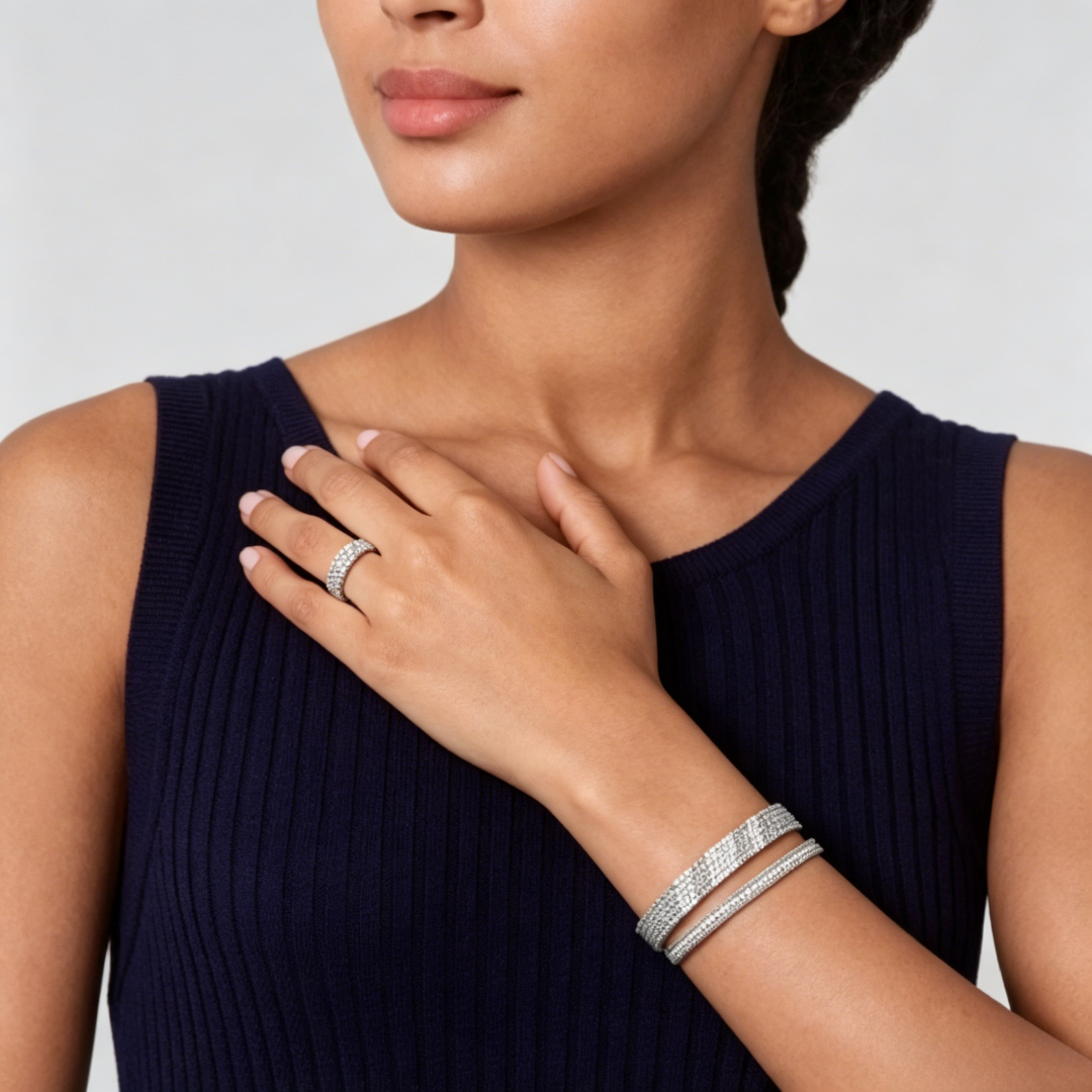 [Garvey] THREE-ROW DIAMOND RING