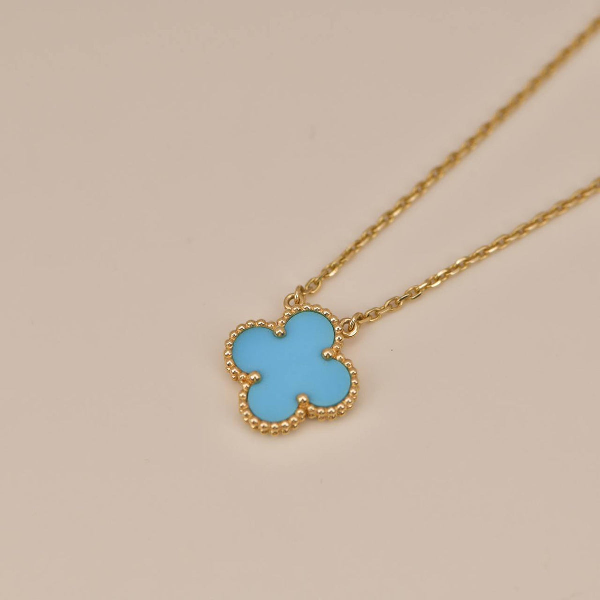[Garvey ]CLOVER 15MM VINTAGE TURQUOISE NECKLACE