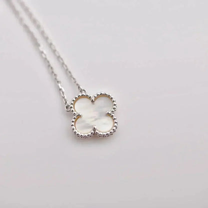 [Garvey ]CLOVER  15MM WHITE MOTHER-OF-PEARL SILVER