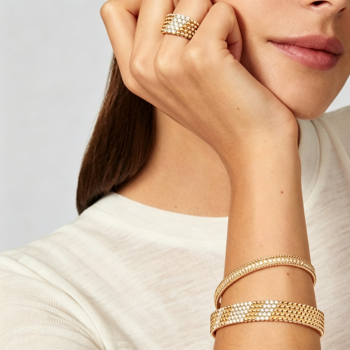[Garvey]  FIVE-ROW DIAMOND BRACELET