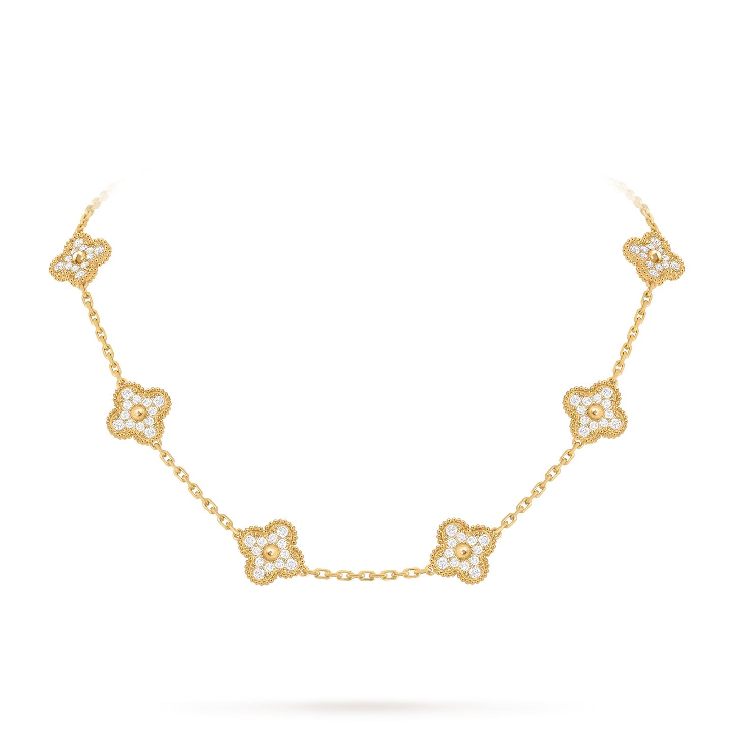 [Garvey]CLASSIC LUCKY 10-MOTIF CLOVER NECKLACE GOLD COLLECTION