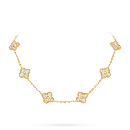 [Garvey]CLASSIC LUCKY 10-MOTIF CLOVER NECKLACE GOLD COLLECTION