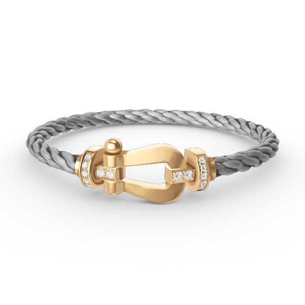 [Garvey ]FORCE LARGE HORSESHOE HALF DIAMOND BRACELET GOLD