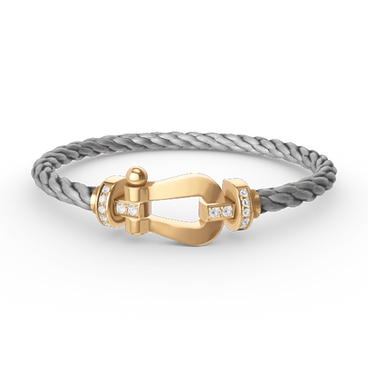 [Garvey ]FORCE LARGE HORSESHOE HALF DIAMOND BRACELET GOLD