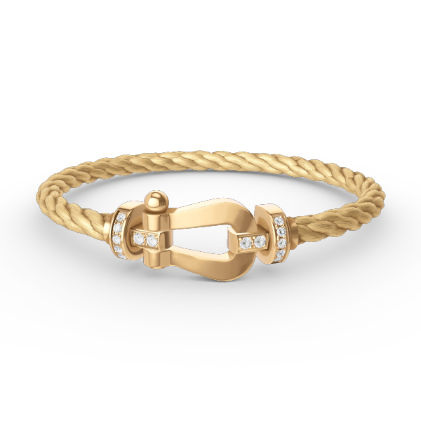 [Garvey ]FORCE LARGE HORSESHOE HALF DIAMOND BRACELET GOLD
