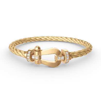 [Garvey ]FORCE LARGE HORSESHOE HALF DIAMOND BRACELET GOLD
