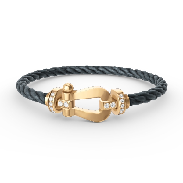 [Garvey ]FORCE LARGE HORSESHOE HALF DIAMOND BRACELET GOLD