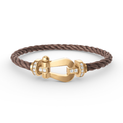 [Garvey ]FORCE LARGE HORSESHOE HALF DIAMOND BRACELET GOLD
