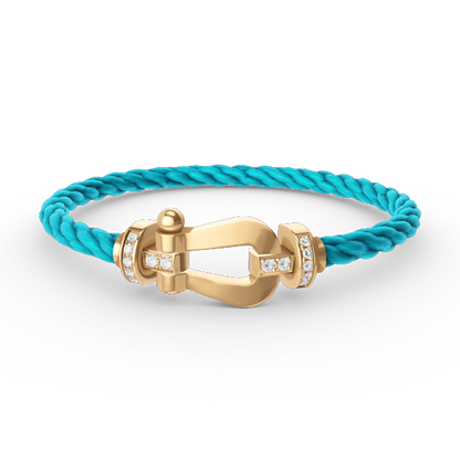 [Garvey ]FORCE LARGE HORSESHOE HALF DIAMOND BRACELET GOLD
