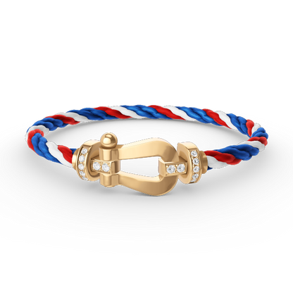 [Garvey ]FORCE LARGE HORSESHOE HALF DIAMOND BRACELET GOLD