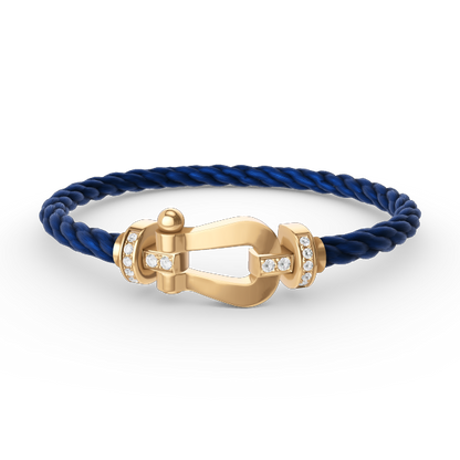 [Garvey ]FORCE LARGE HORSESHOE HALF DIAMOND BRACELET GOLD