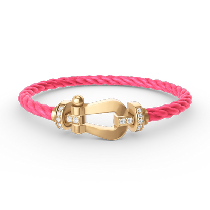[Garvey ]FORCE LARGE HORSESHOE HALF DIAMOND BRACELET GOLD