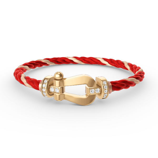 [Garvey ]FORCE LARGE HORSESHOE HALF DIAMOND BRACELET GOLD