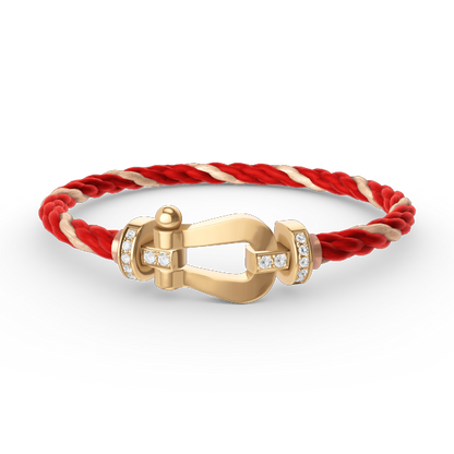 [Garvey ]FORCE LARGE HORSESHOE HALF DIAMOND BRACELET GOLD