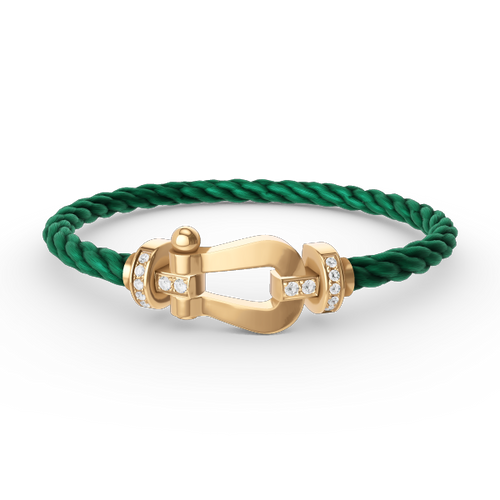 [Garvey ]FORCE LARGE HORSESHOE HALF DIAMOND BRACELET GOLD