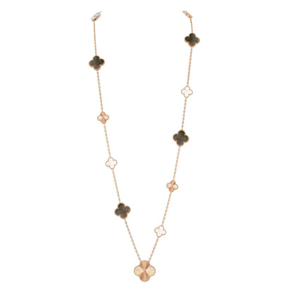 [Garvey]DETACHABLE 15-MOTIF CLOVER STATEMENT SET - GREY MOTHER-OF-PEARL & LASER