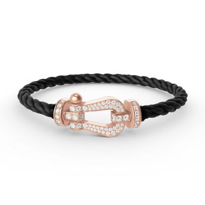 [Garvey ]FORCE LARGE HORSESHOE FULL DIAMOND BRACELET ROSE GOLD