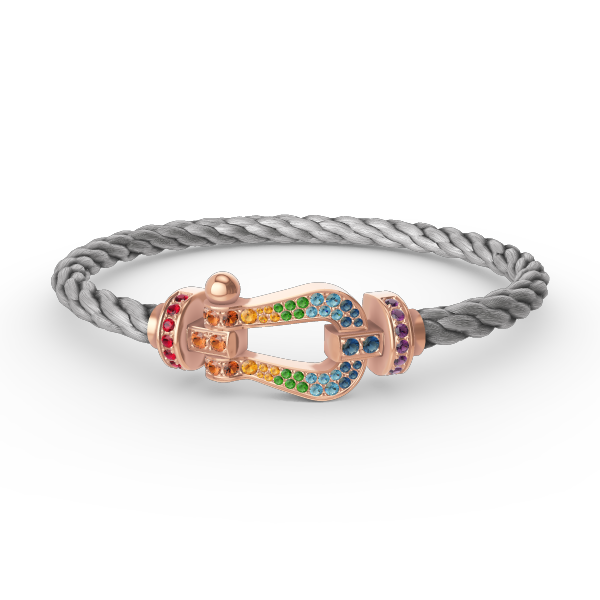 [Garvey ]FORCE LARGE HORSESHOE  COLORED DIAMOND BRACELET ROSE GOLD