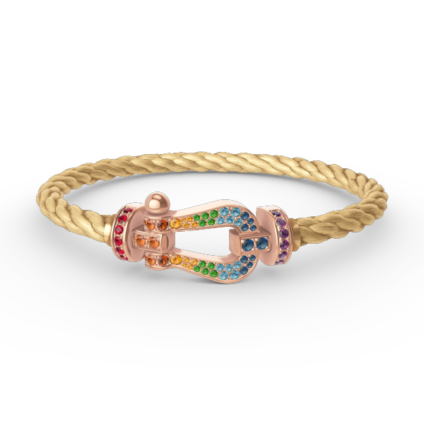 [Garvey ]FORCE LARGE HORSESHOE  COLORED DIAMOND BRACELET ROSE GOLD