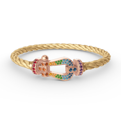 [Garvey ]FORCE LARGE HORSESHOE  COLORED DIAMOND BRACELET ROSE GOLD