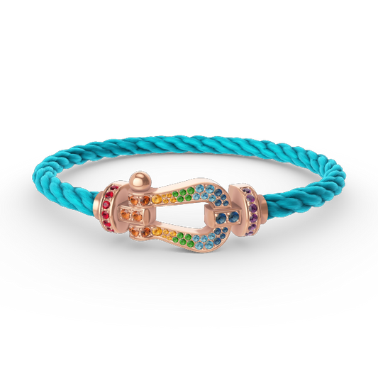 [Garvey]FORCE LARGE HORSESHOE COLORED DIAMOND BRACELET - ROSE GOLD