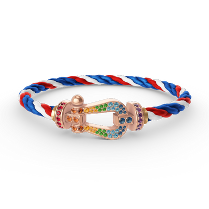 [Garvey ]FORCE LARGE HORSESHOE  COLORED DIAMOND BRACELET ROSE GOLD