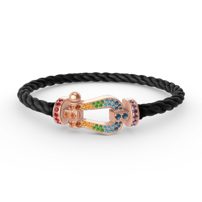 [Garvey ]FORCE LARGE HORSESHOE  COLORED DIAMOND BRACELET ROSE GOLD
