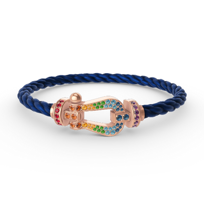 [Garvey ]FORCE LARGE HORSESHOE  COLORED DIAMOND BRACELET ROSE GOLD