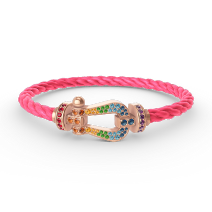 [Garvey ]FORCE LARGE HORSESHOE  COLORED DIAMOND BRACELET ROSE GOLD